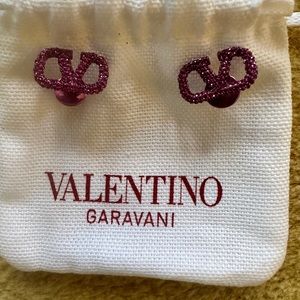 Valentino Garavani Pink Crystal Earrings